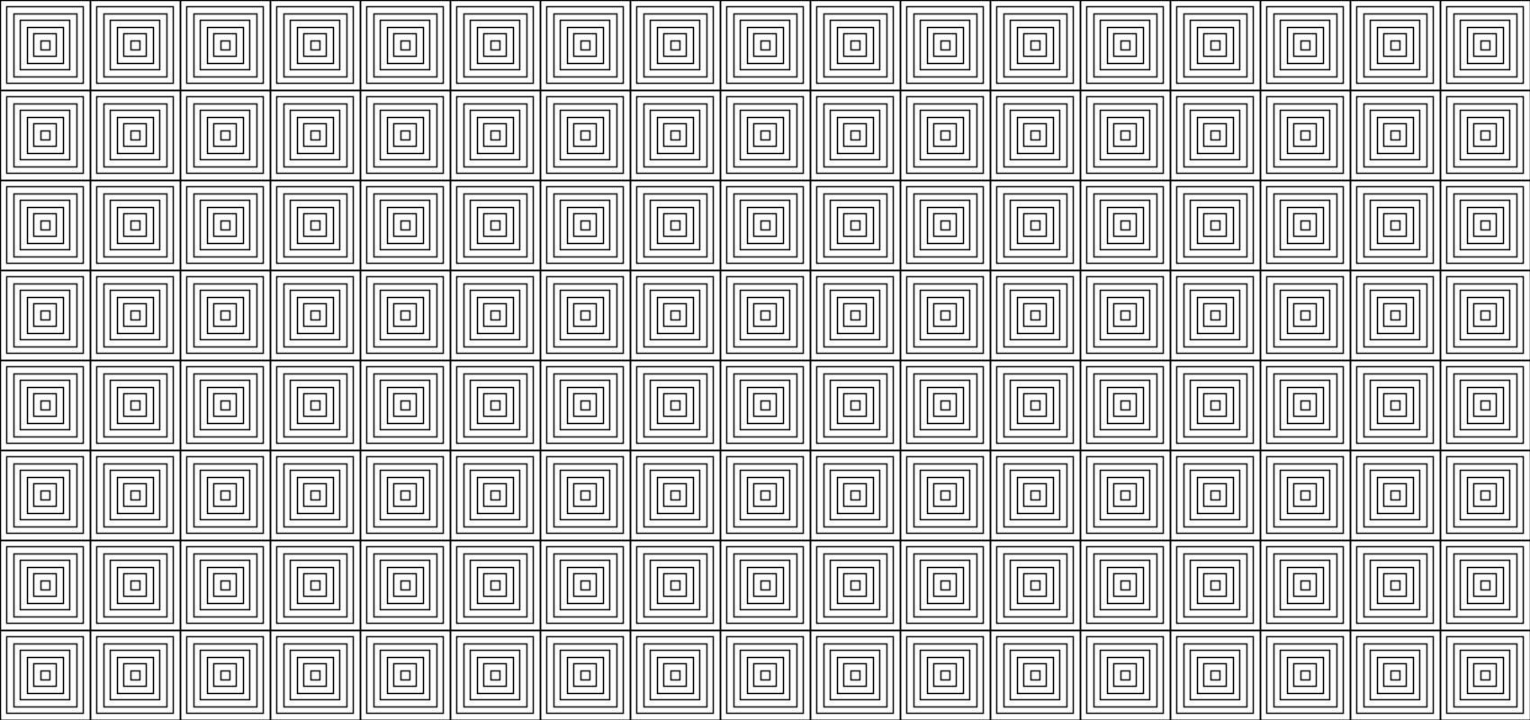 Grid of perfectly ordered concentric squares