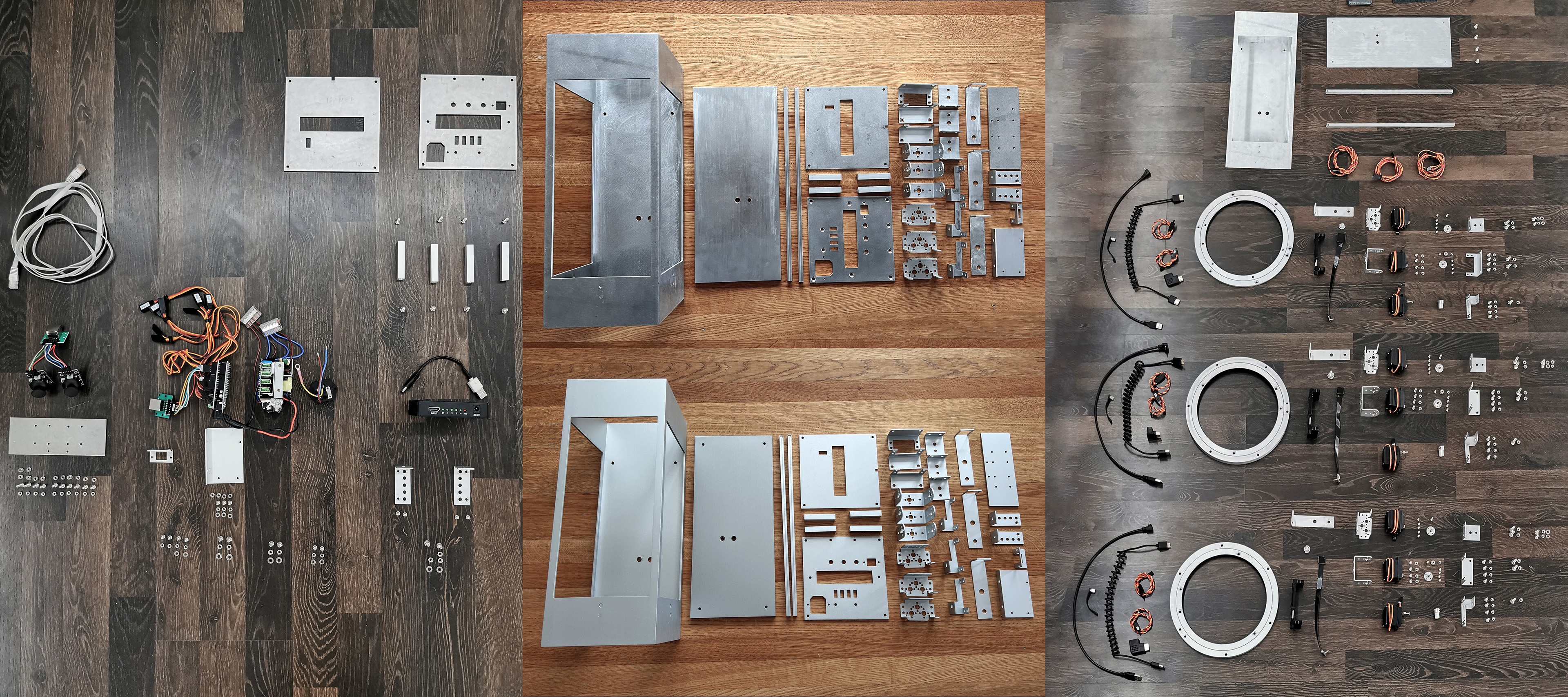 Disassembled parts after sandblasting