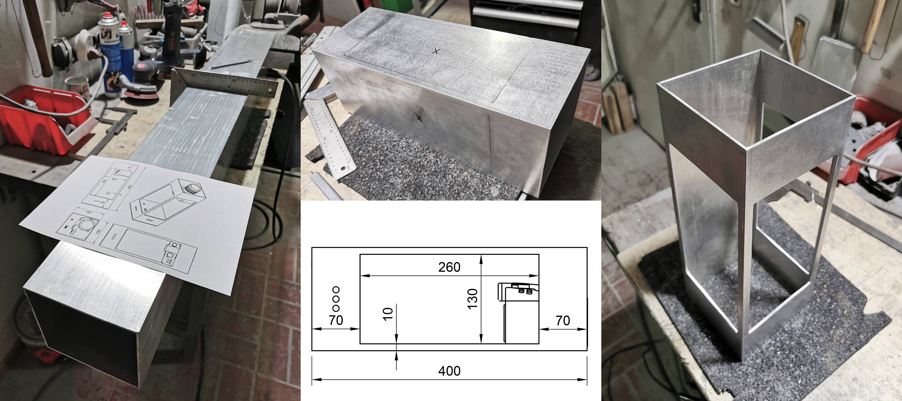 Frame cut from aluminum tube